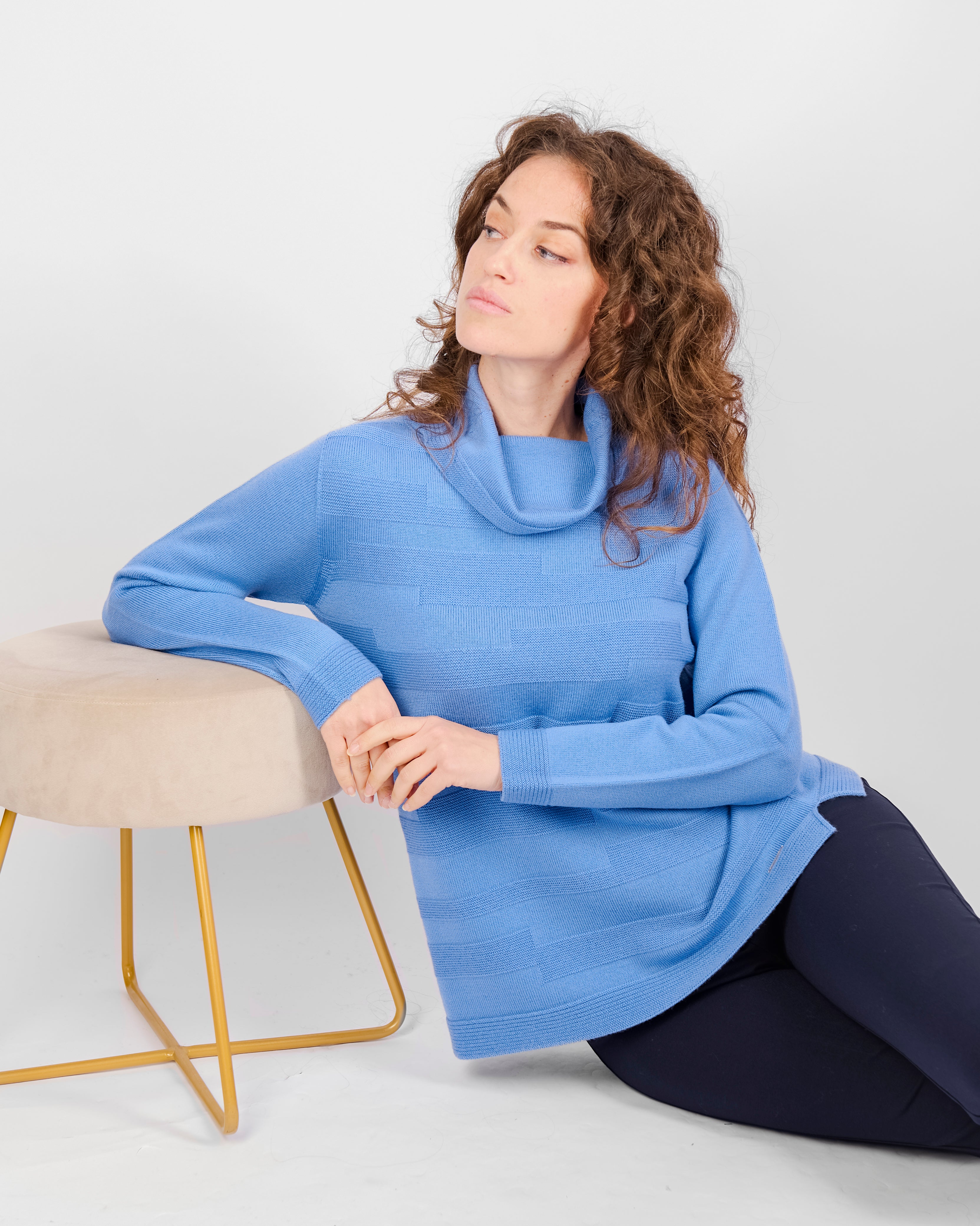 Maglia collo a ciambella motivi links Z 9517