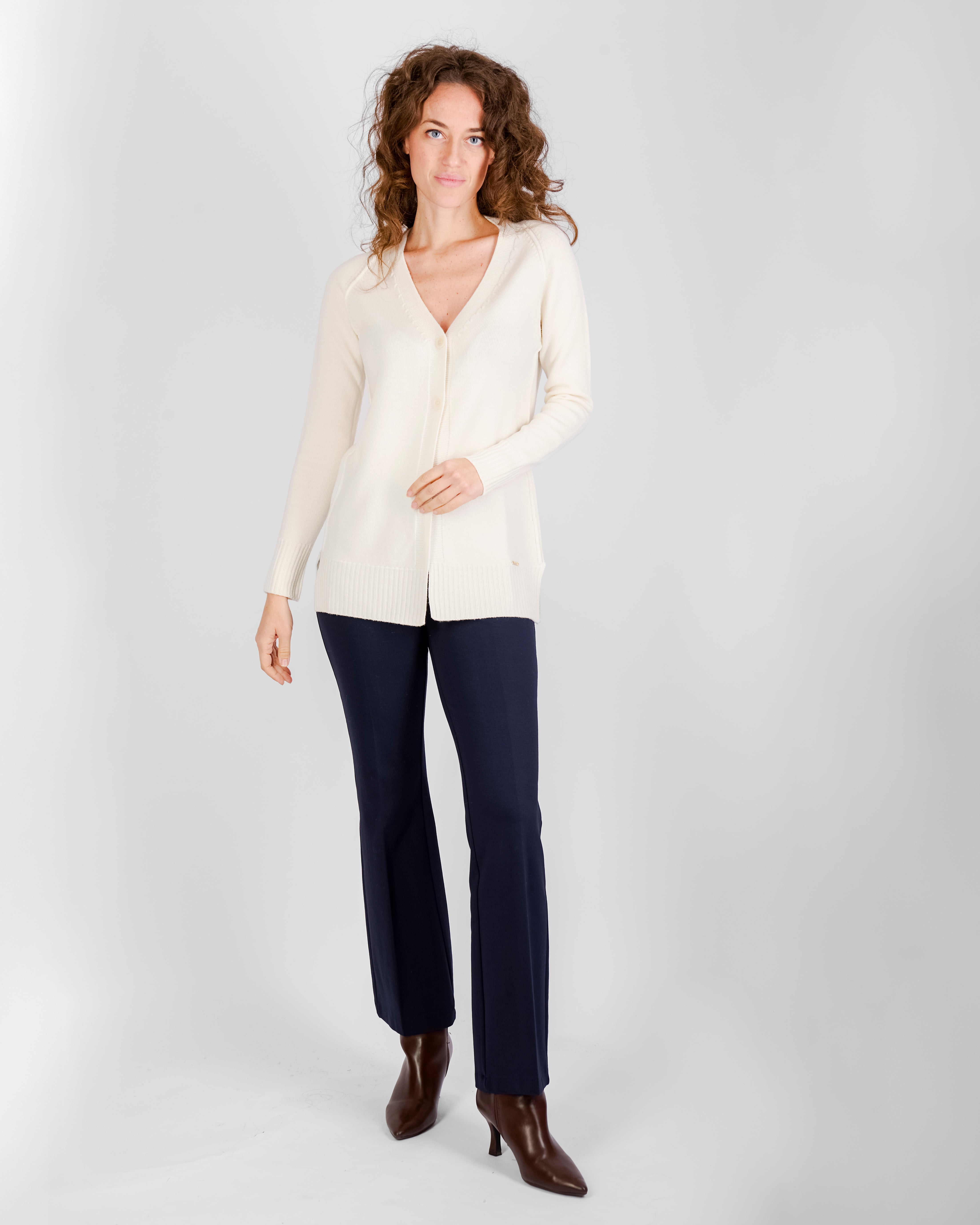 Cardigan lungo rollino 2 bottoni ZZG9322