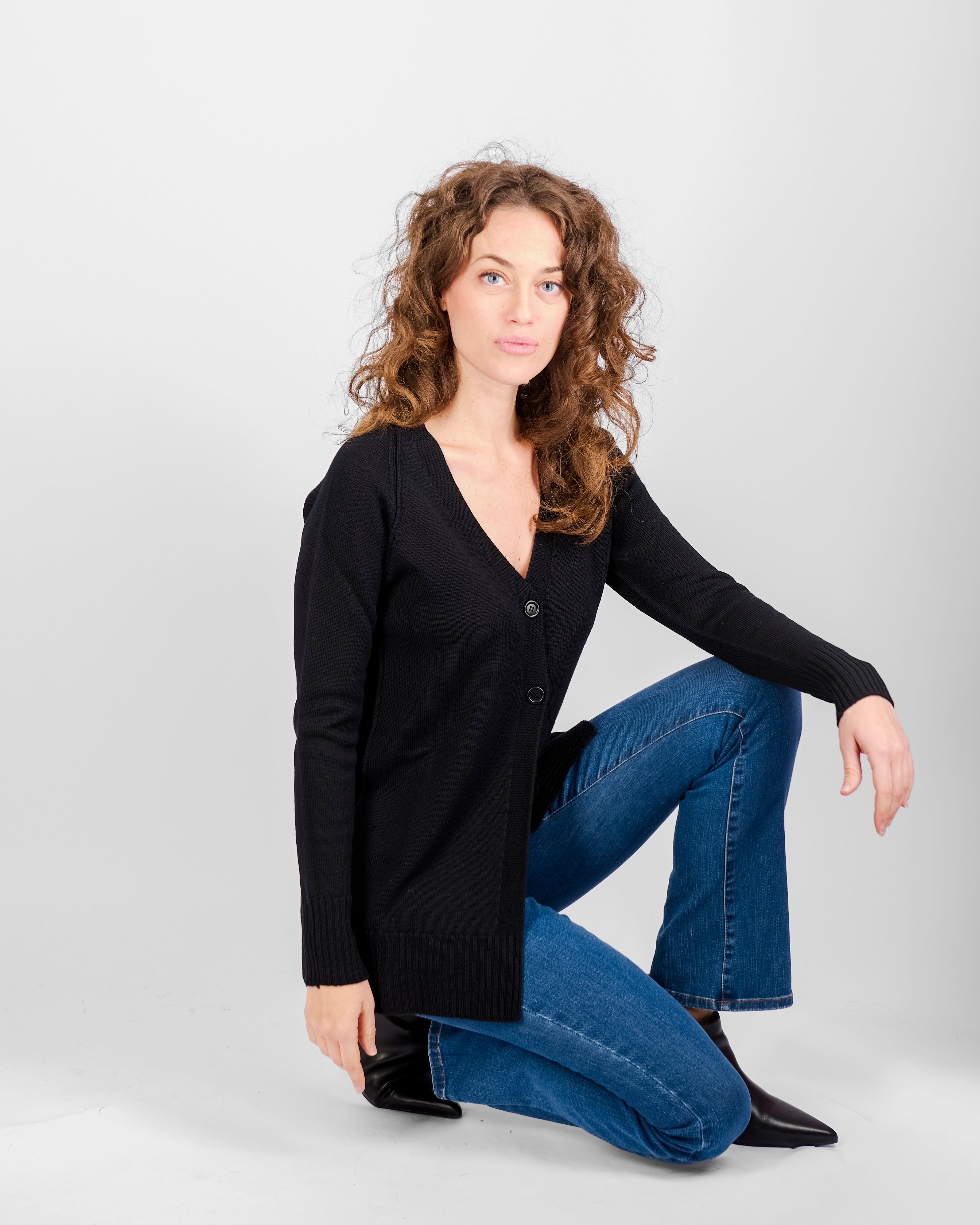 Cardigan lungo rollino 2 bottoni ZZG9322