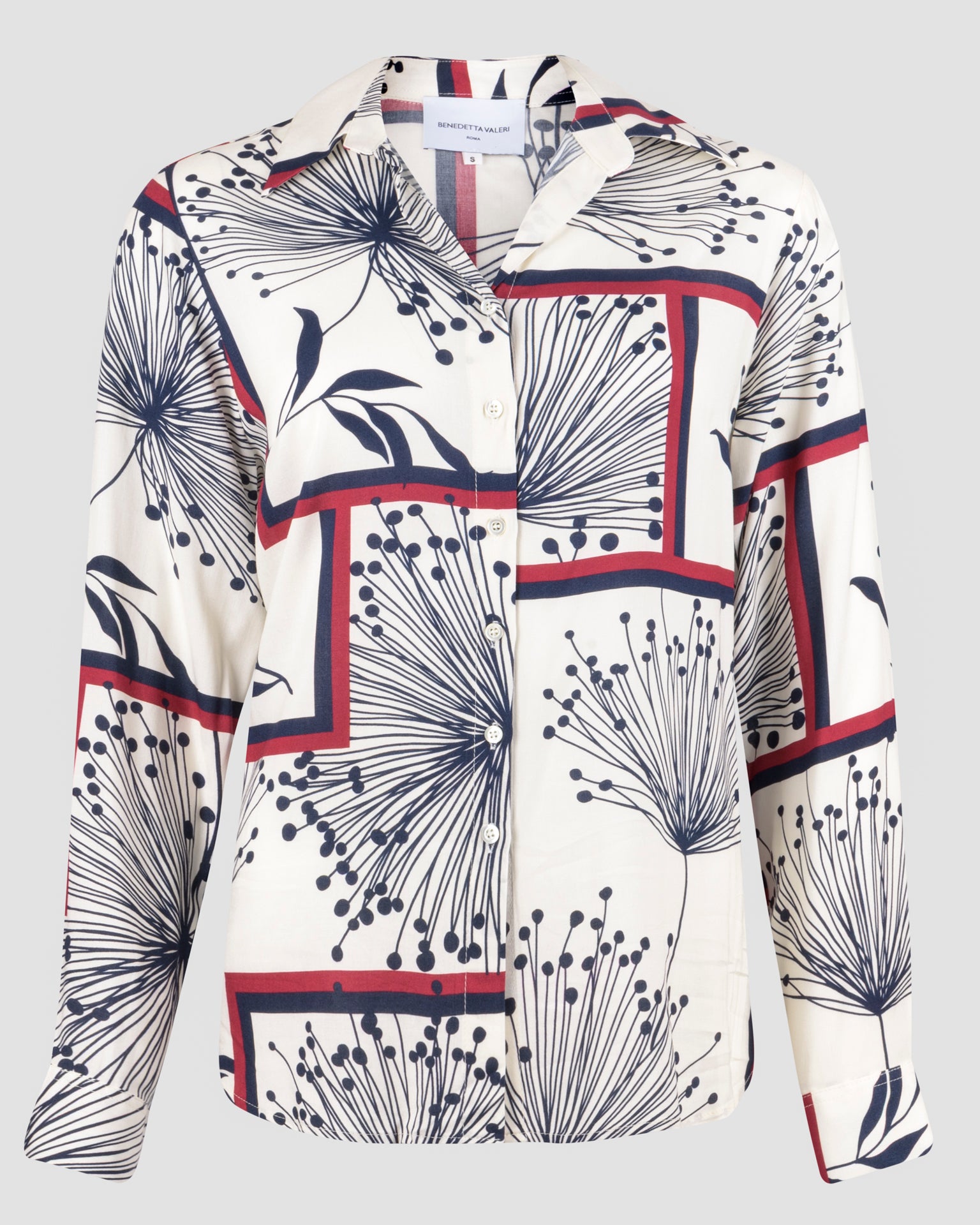 Camicia in viscosa fiori e quadri 25-145