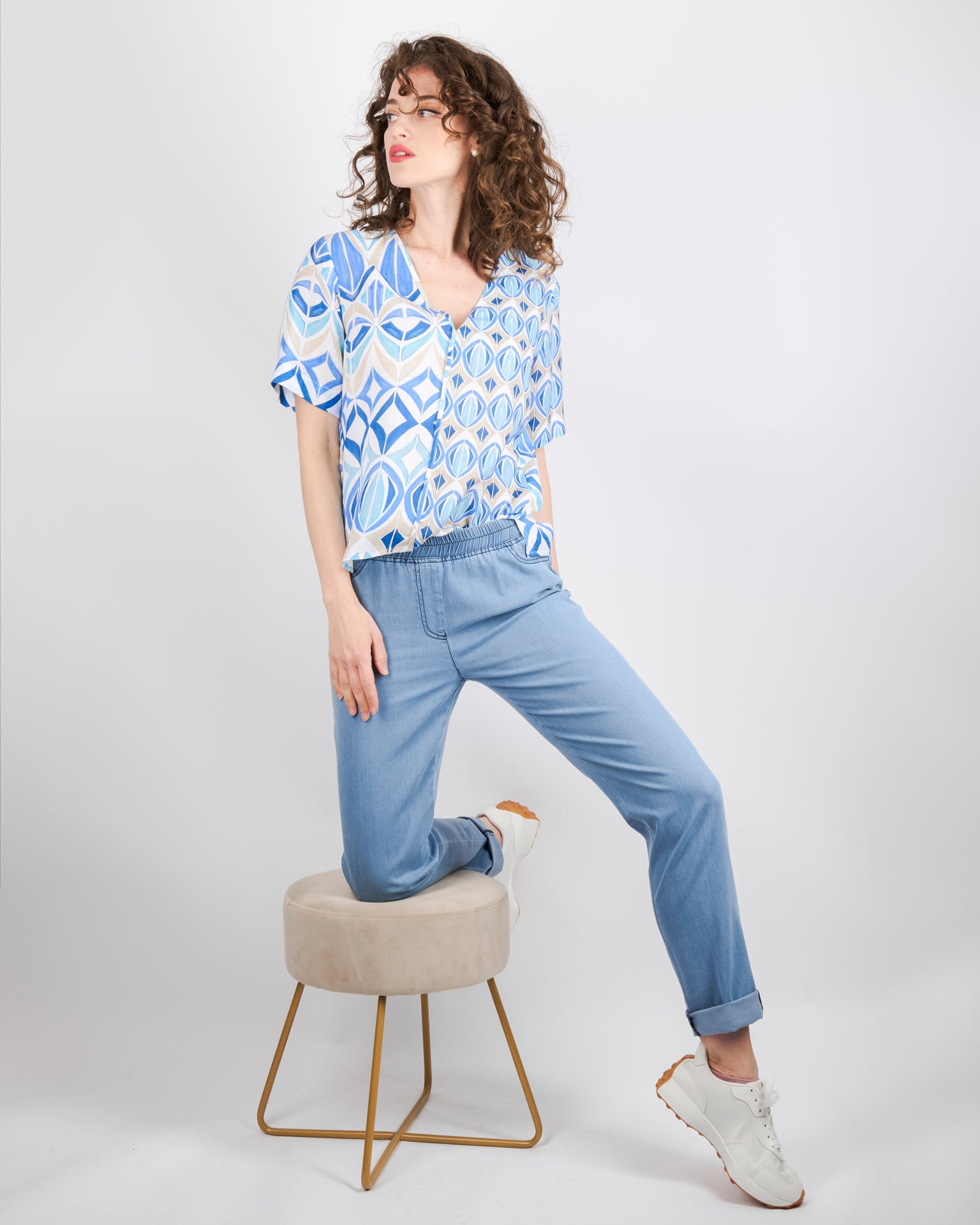 Jeans leggero con elastico 13934