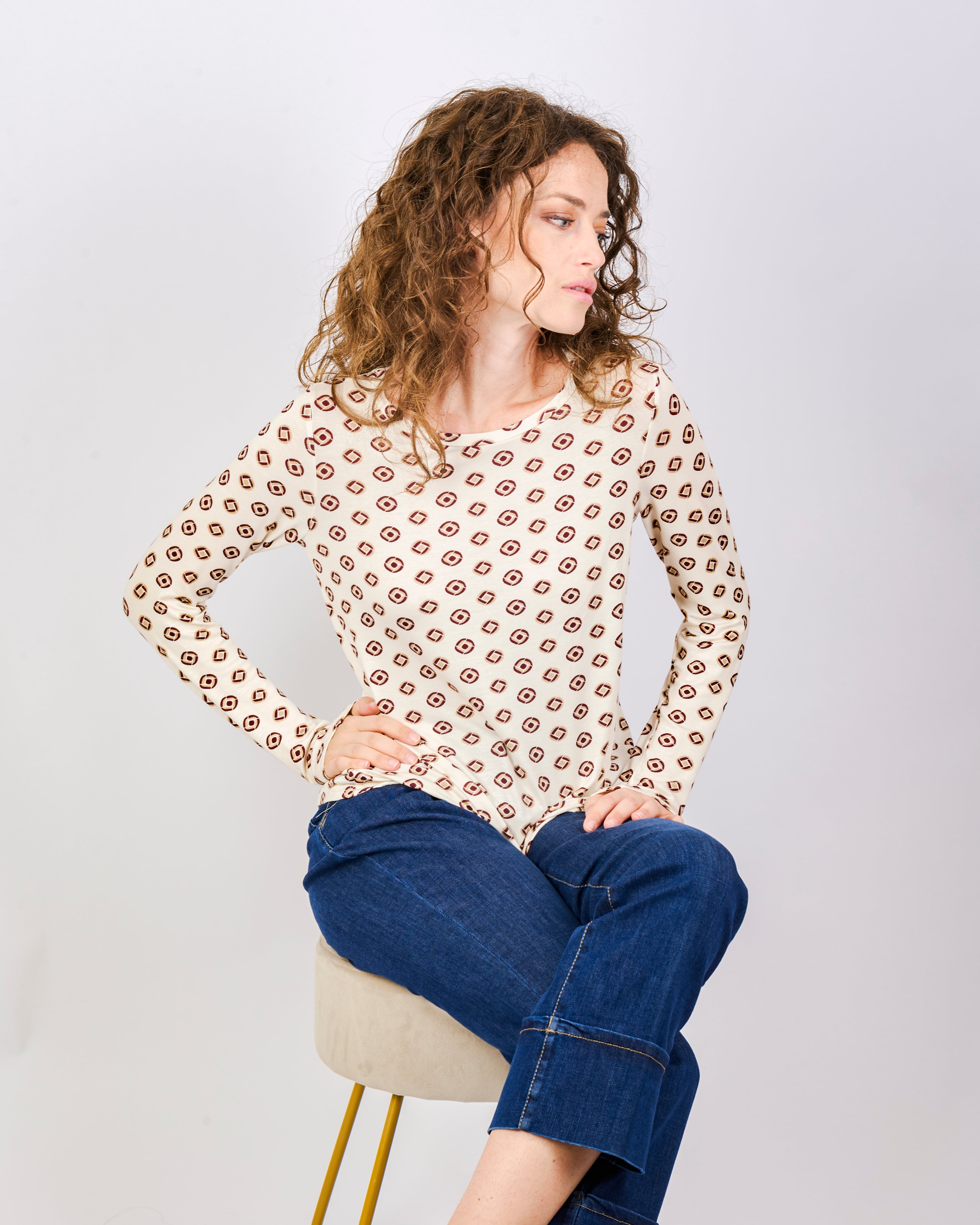 Jeans cropped tasca a filo KIMMY