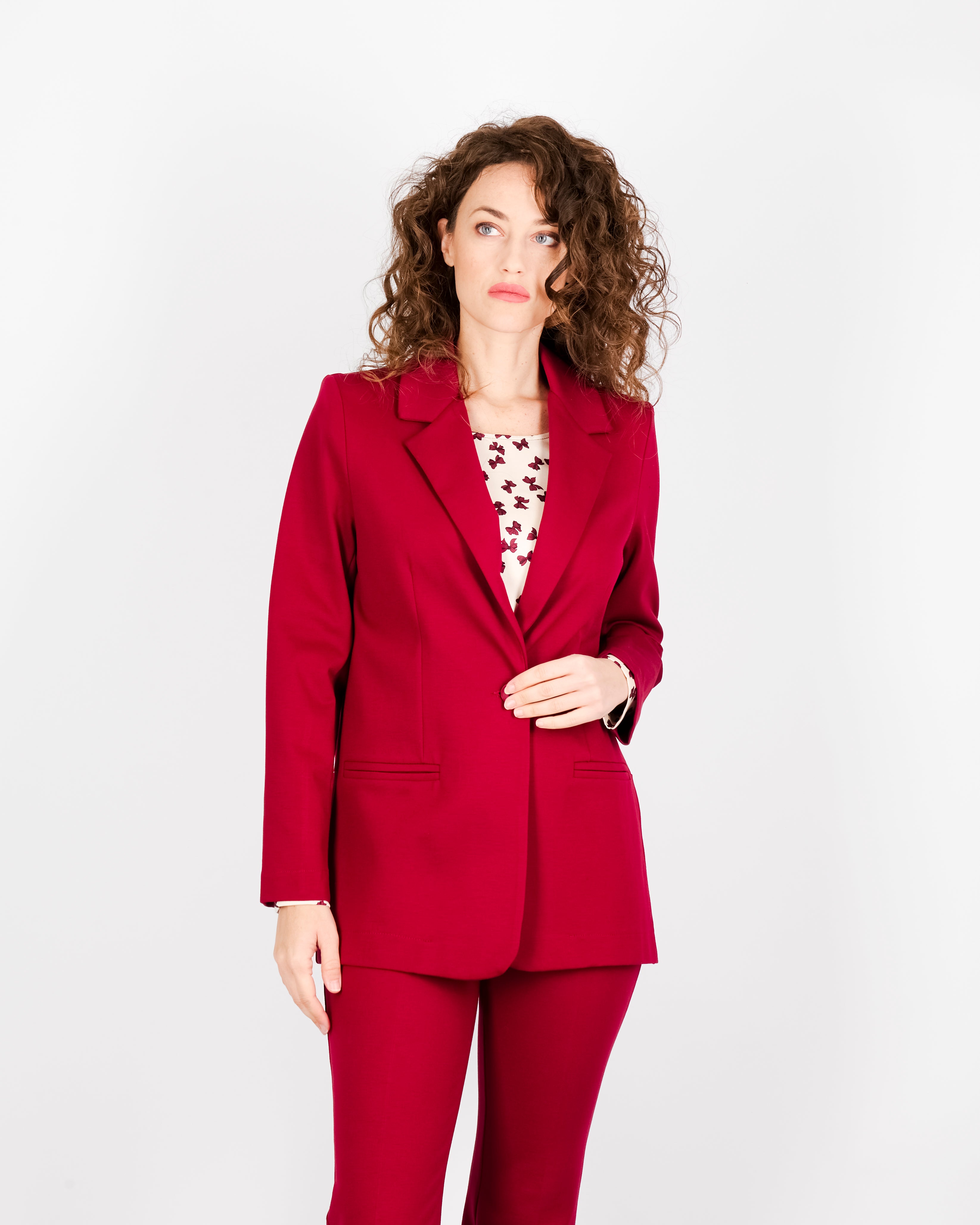 Giacca lunga in punto milano comfort H504/1