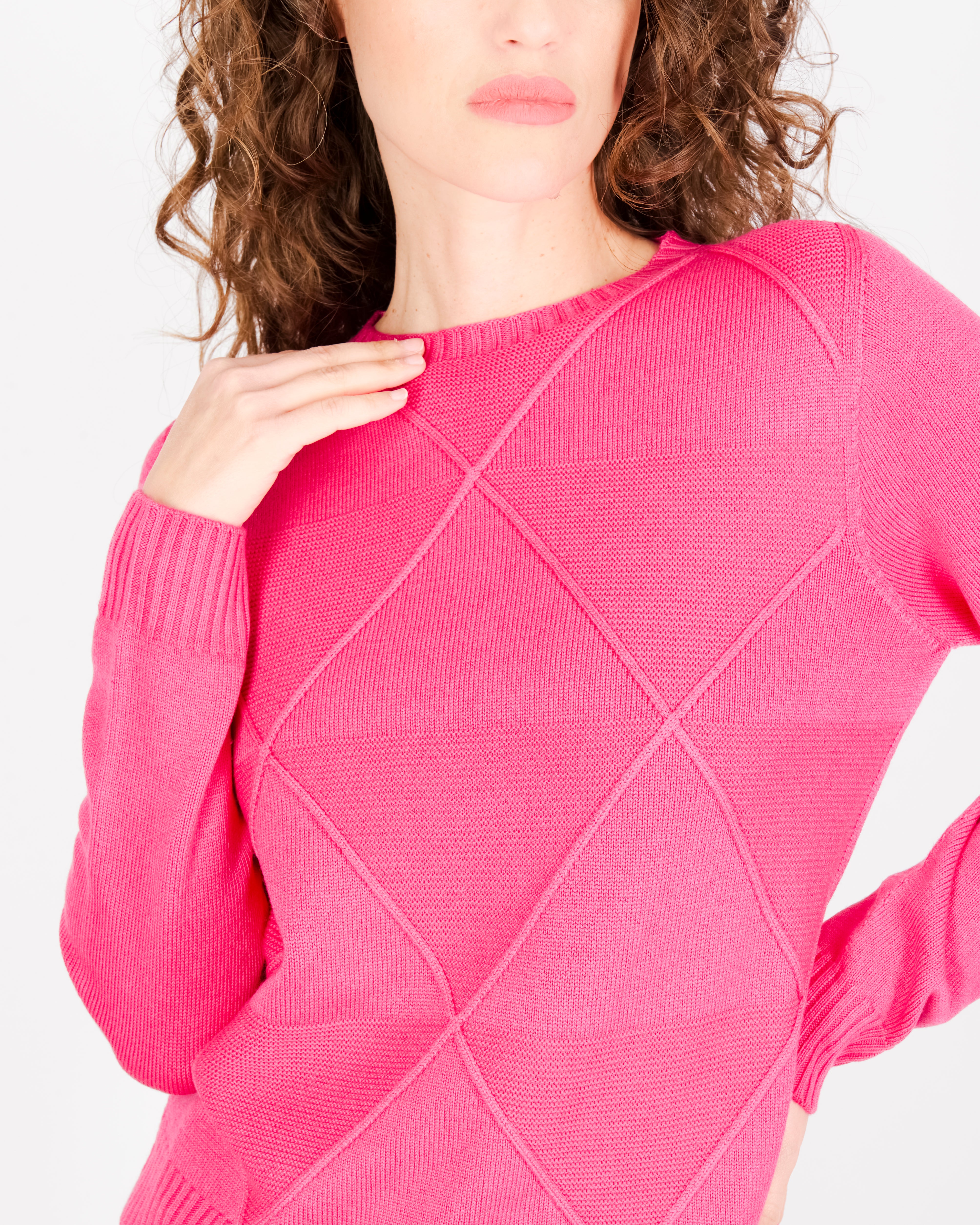 Maglia girocollo rombi links pura lana DA 504