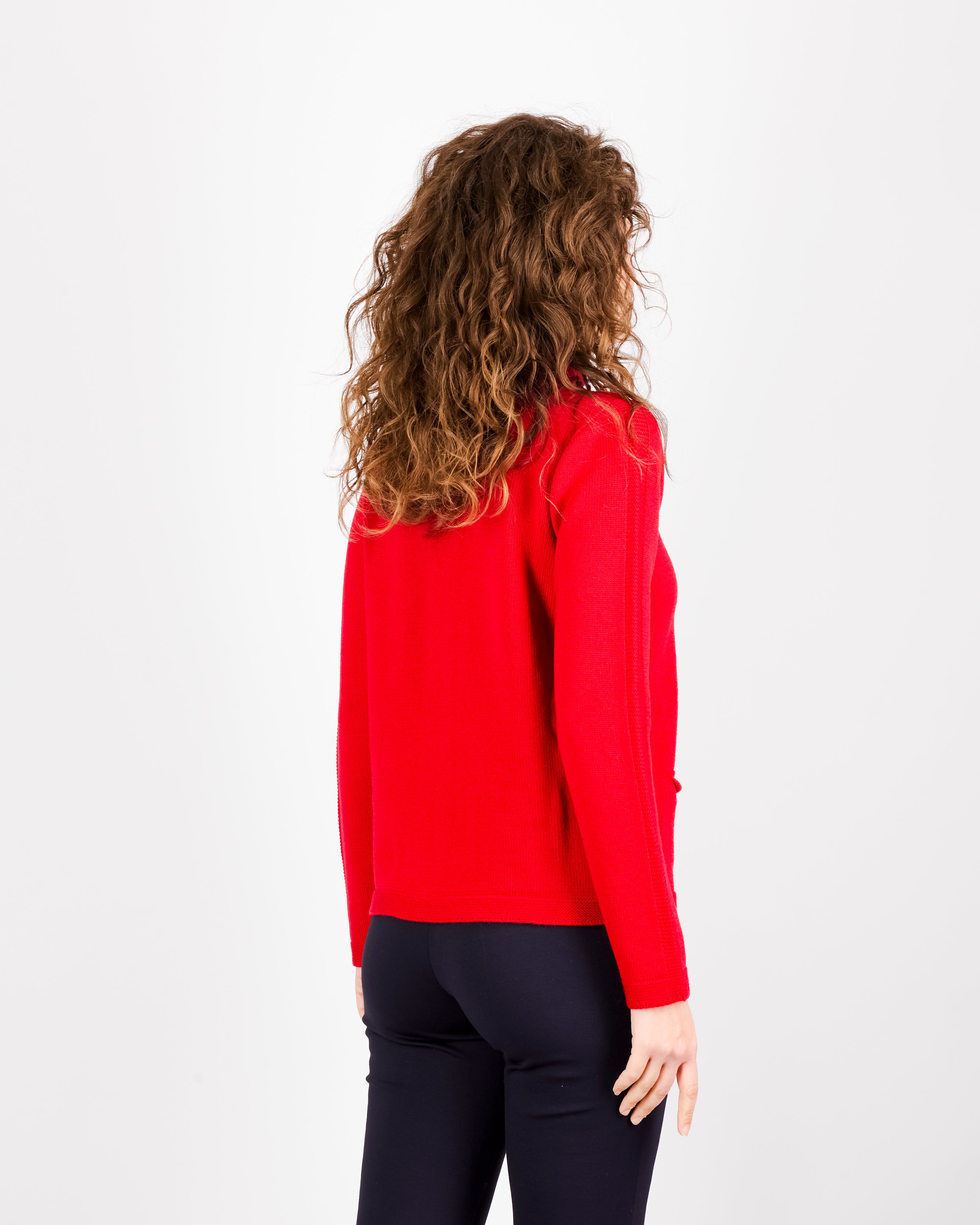 Cardigan zip pura lana con tasche AZ8152