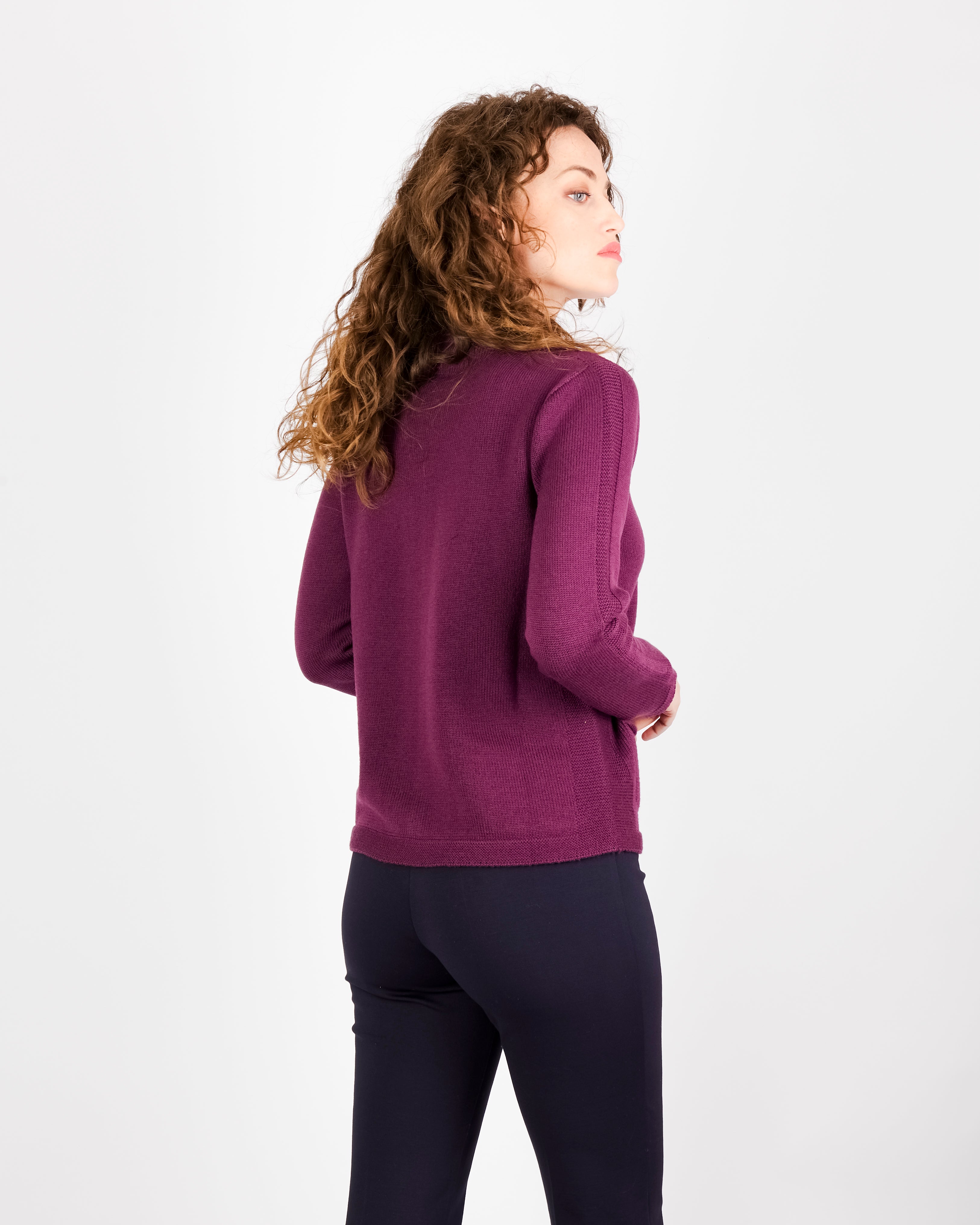 Cardigan zip pura lana con tasche AZ8152