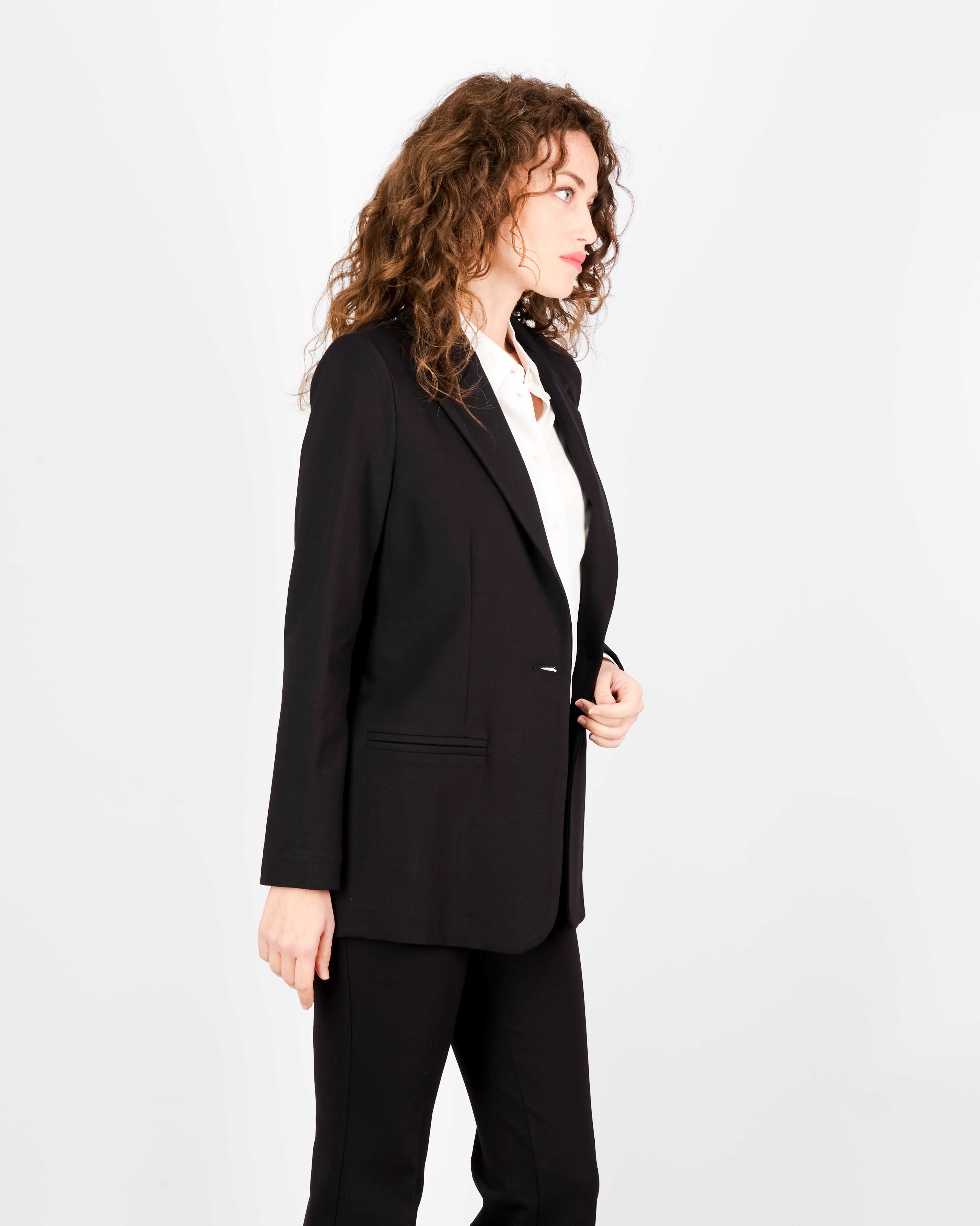 Giacca lunga in punto milano comfort H504/1