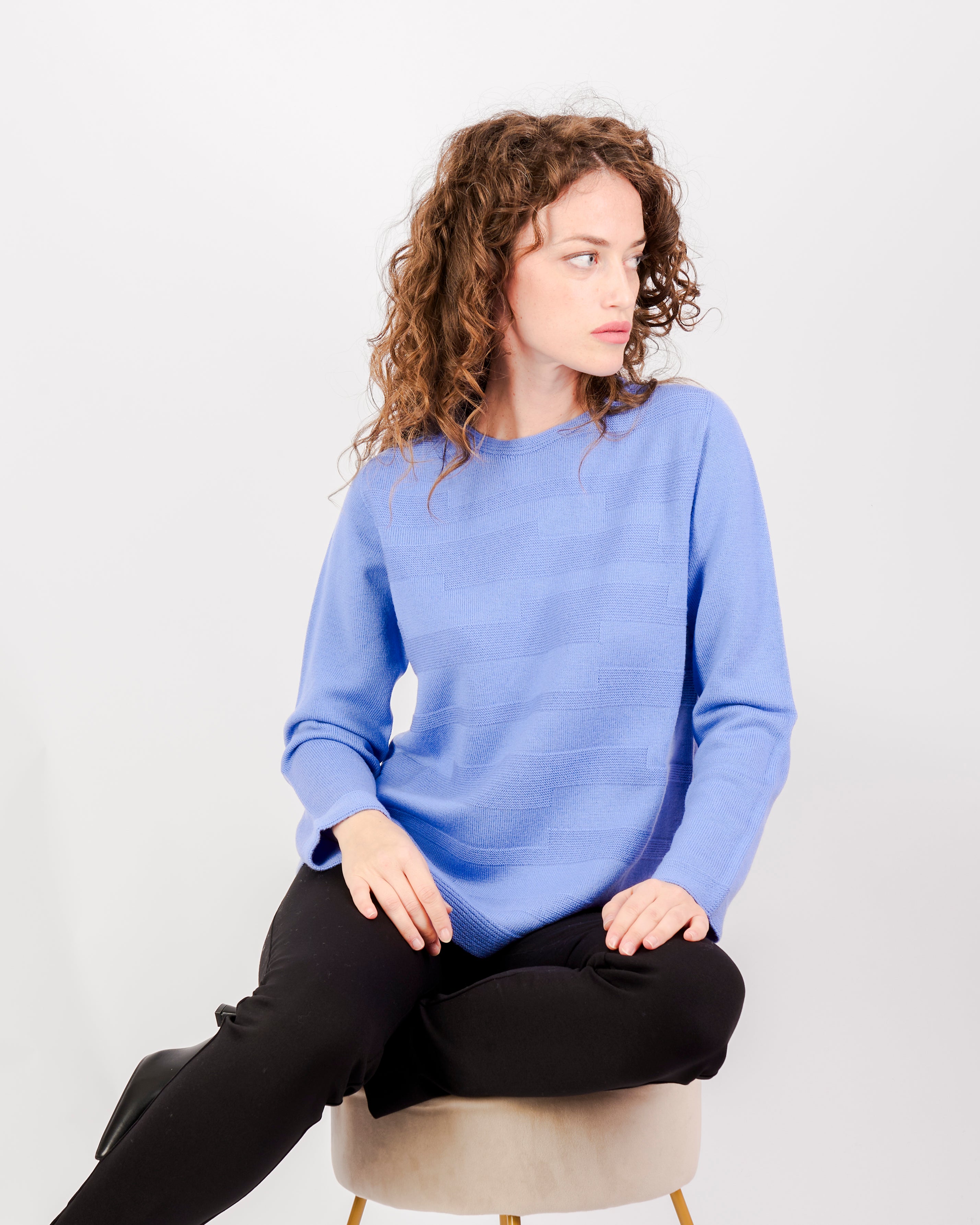 Maglia giro pura lana links avanti Z 9524