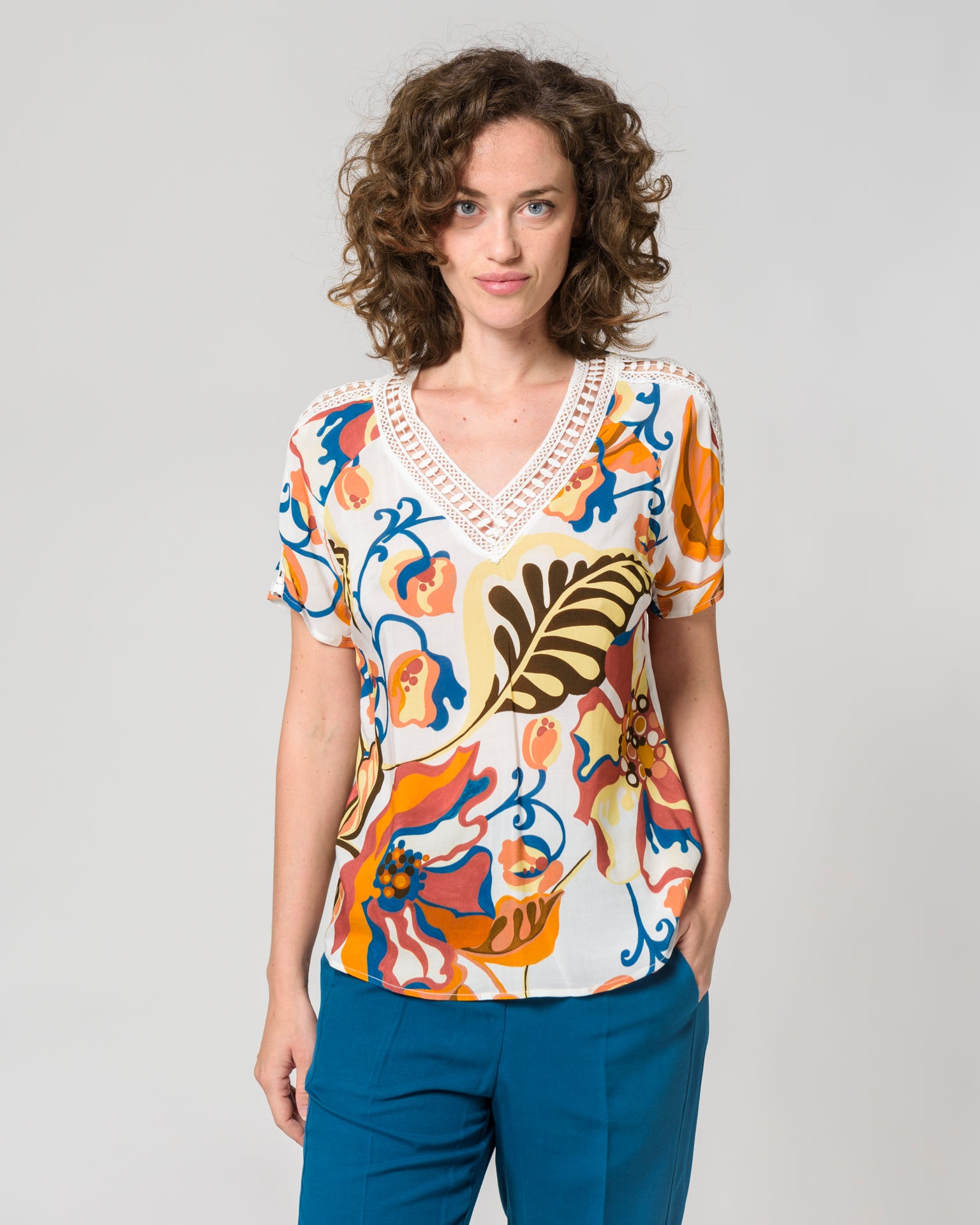 Blusa stampa fiori STREGA