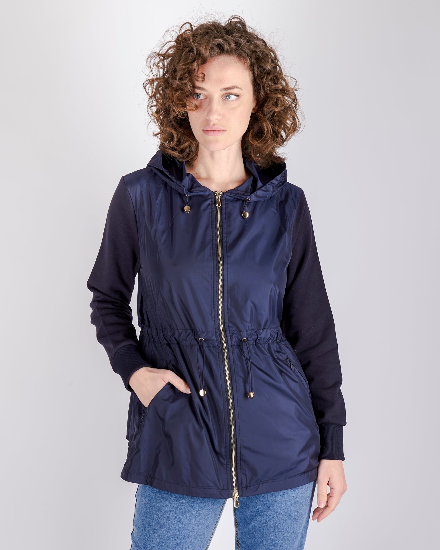 Giacca zip tessuto e felpa 1101