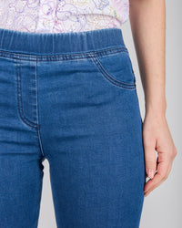Jeans elastico vita tasche strass 17583