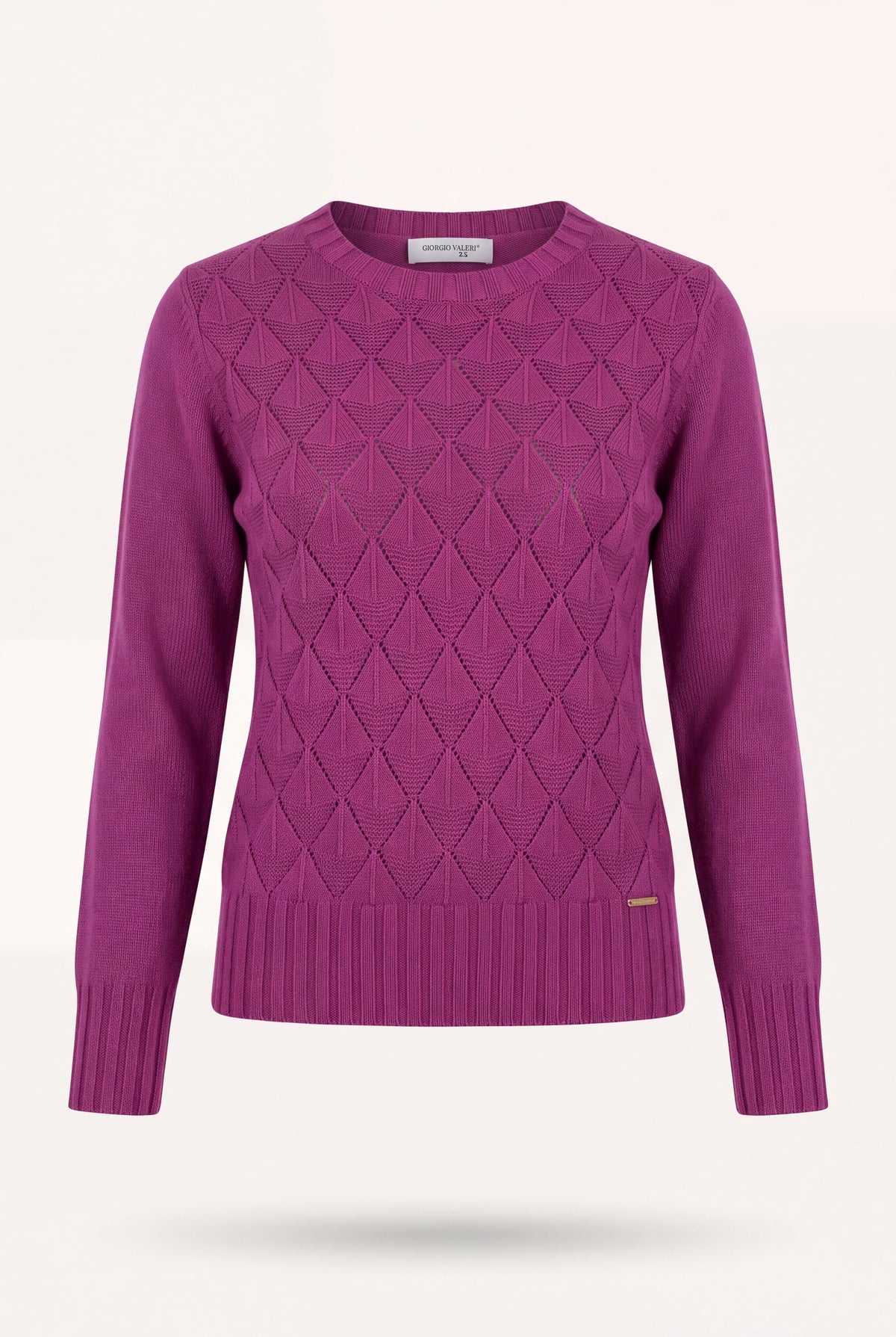 Maglia paricollo pura lana motivo C-VENTAGLIETTI