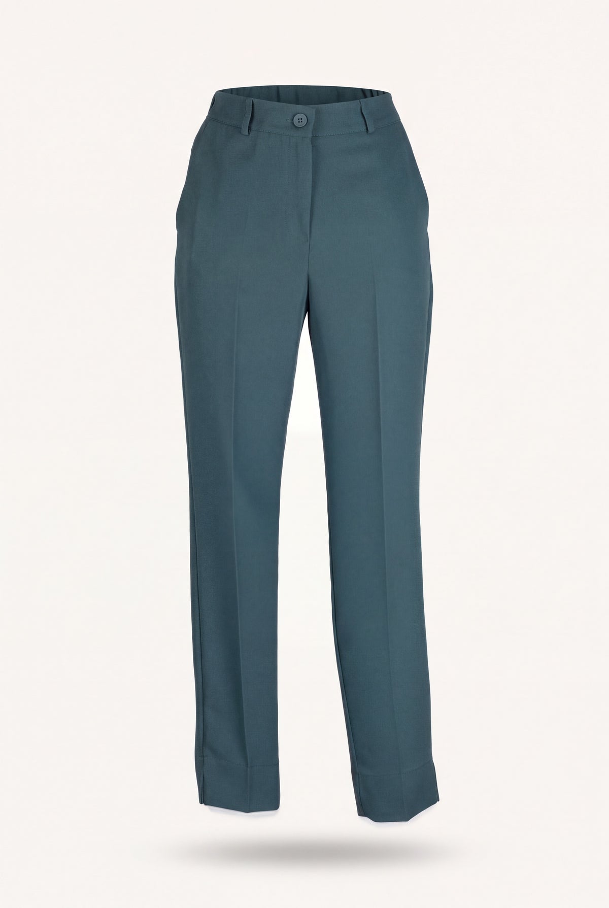 Pantalone donna cadì bordeaux a vita alta, gamba dritta con piega stirata e risvolto