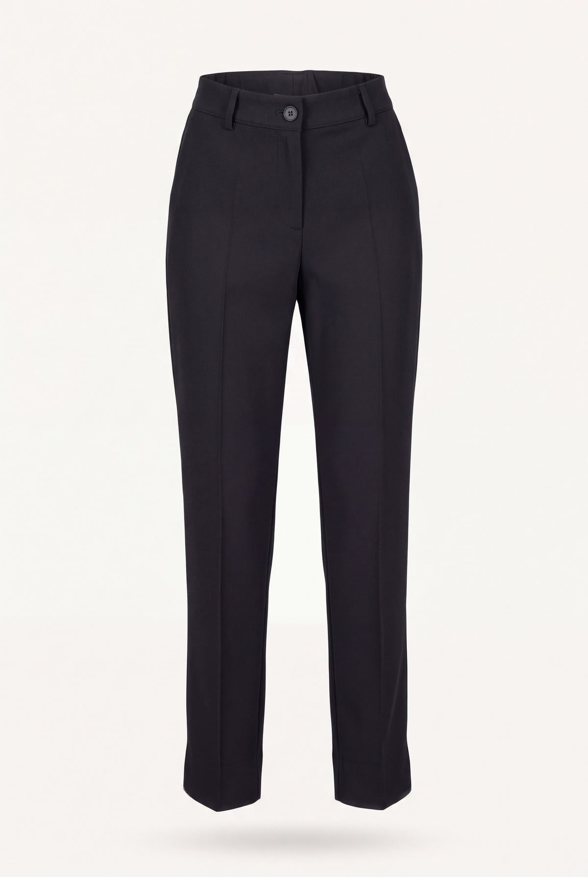 Pantalone donna cadì bordeaux a vita alta, gamba dritta con piega stirata e risvolto