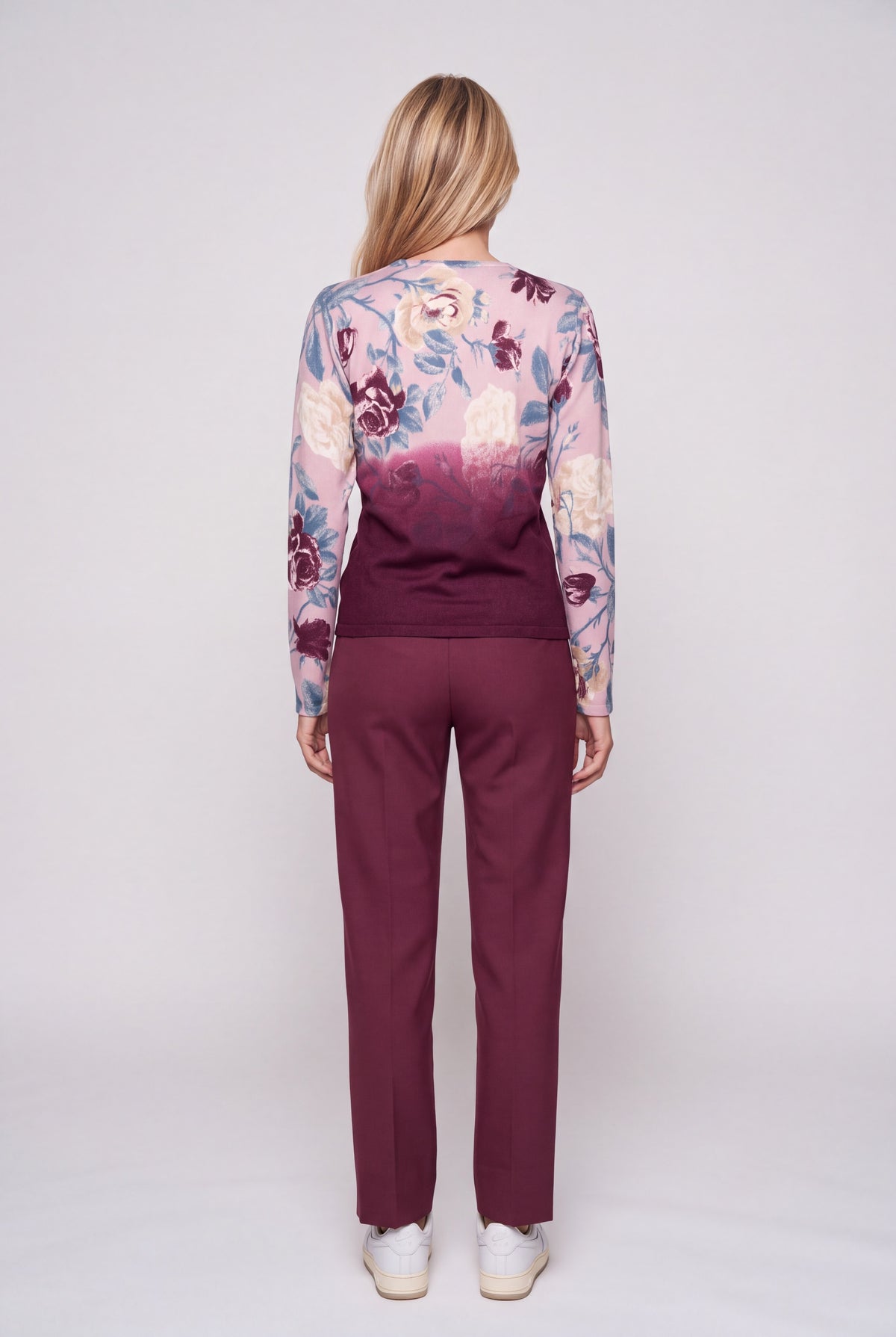 Girocollo viscosa fantasia roseto 7056SR