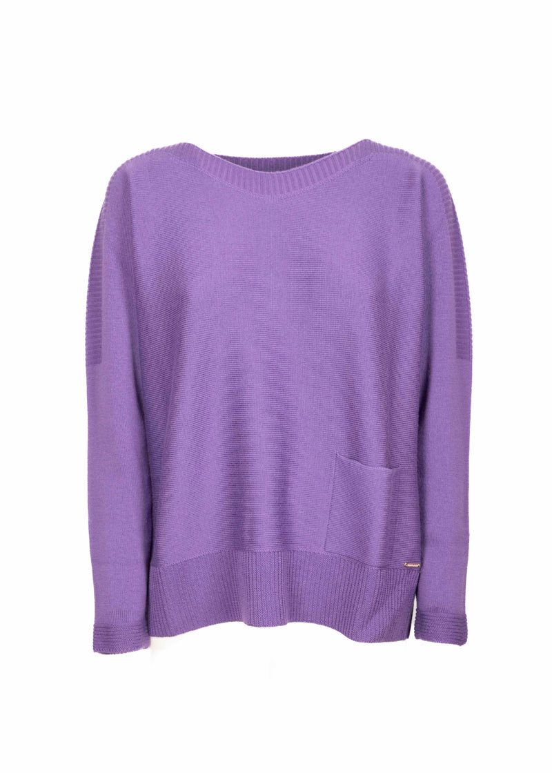 Maglia scollo barchetta tasca links Z9119