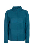 Cardigan zip pura lana motivo quadri Z9141