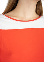 Maglia giro bicolore e strass 200