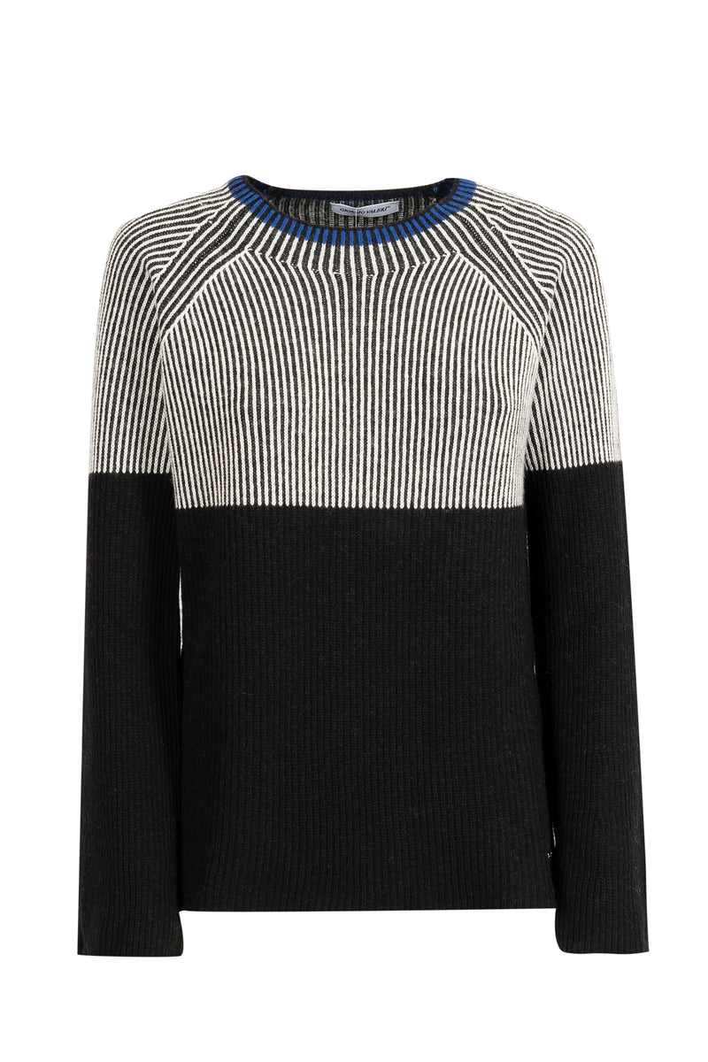 Girocollo maglia inglese bicolore manica raglan
