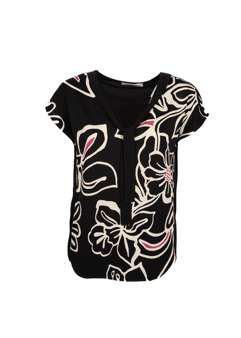 Maglia fiori maxi fiocco 5167