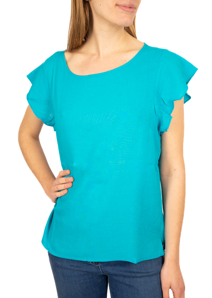 Blusa barchetta cotone e lino 5303