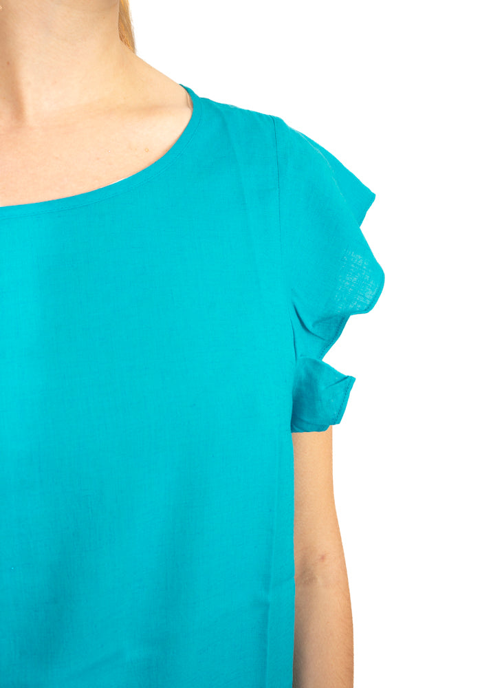 Blusa barchetta cotone e lino 5303