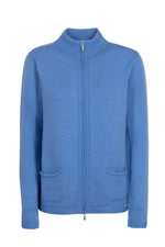 Cardigan zip pura lana
