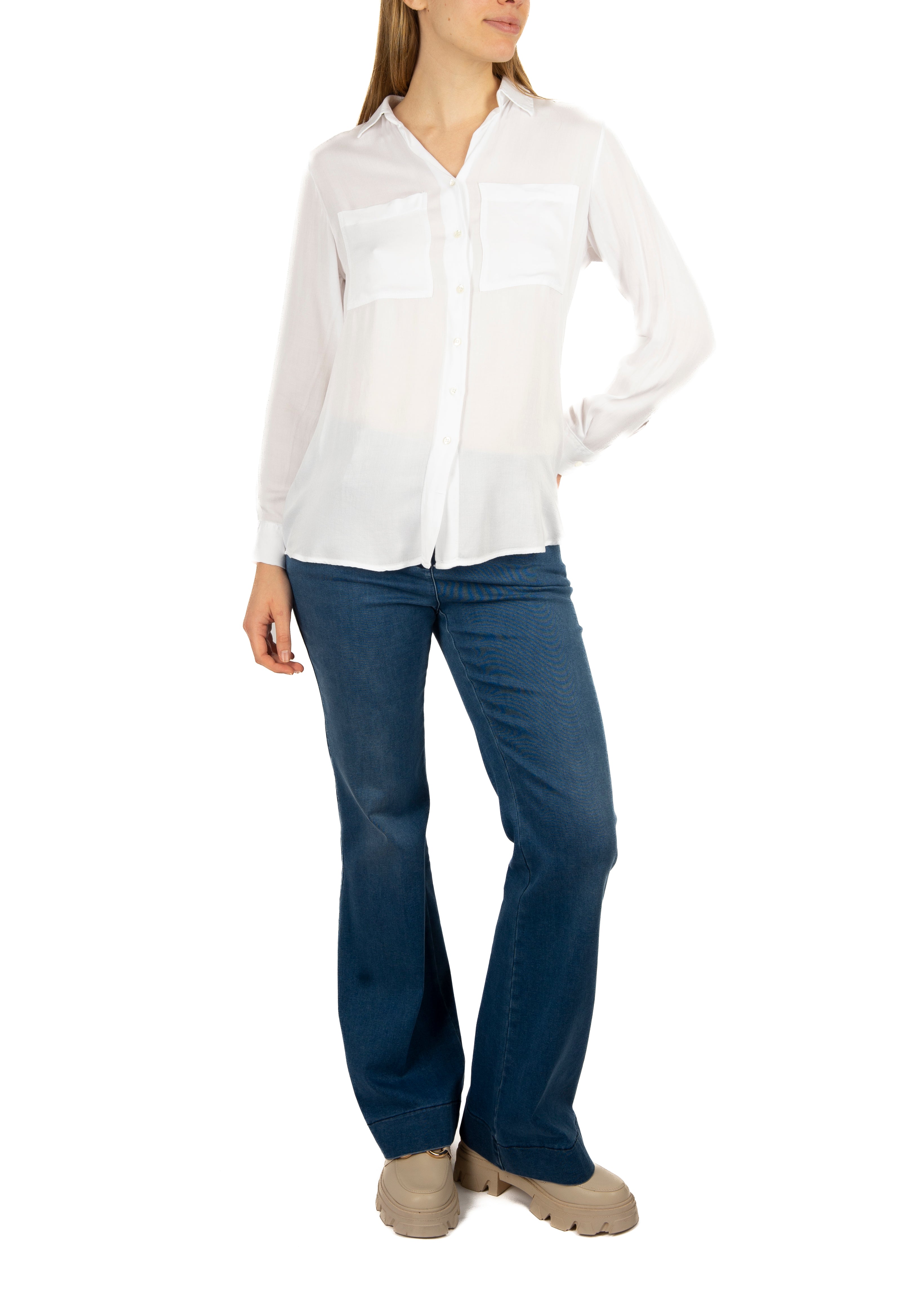 Camicia con taschine in viscosa 23131